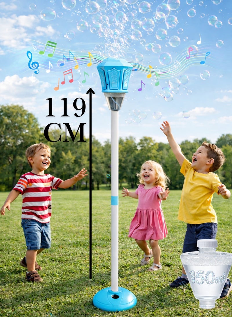 F.A.M.S Kids Bubble Machine with Music & Lights – Outdoor Bubble Maker Toy with Stable Stand, 150ml Bubble Solution Included - Image 1